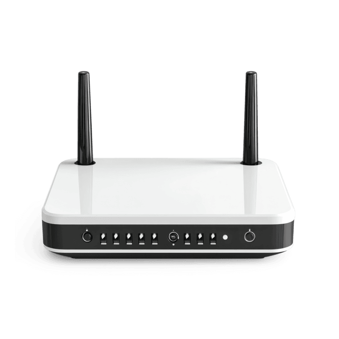 Uncapped Wi-Fi home router with dual antennas